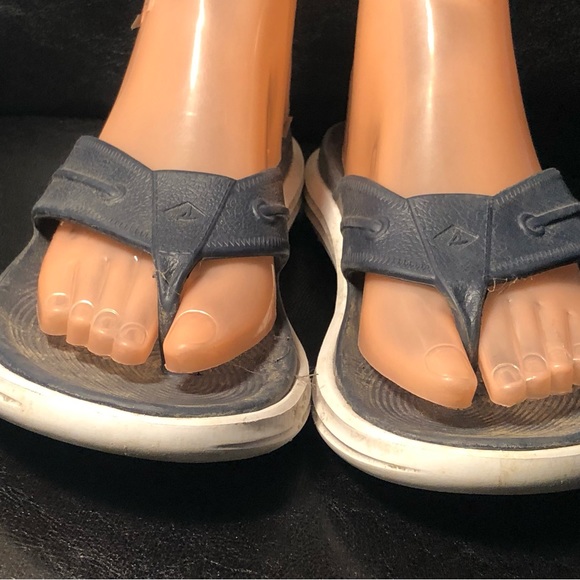 SPERRY TOP SIDER MENS NAVY BLUE FLIP FLOPS THONG SANDALS SIZE 6 - Picture 4 of 9